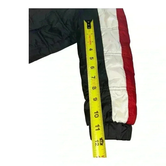 NIKE AIR JORDAN Black/Red Zip-Up Lined/Insulated PUFFER HOODED JACKET Sz-6-7 - Picture 3 of 7